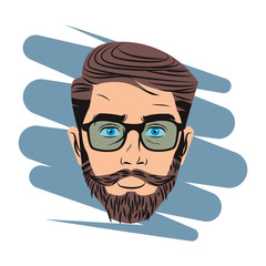 Pop art hispter face