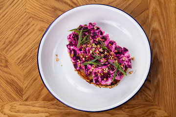 Bruschetta with beetroot