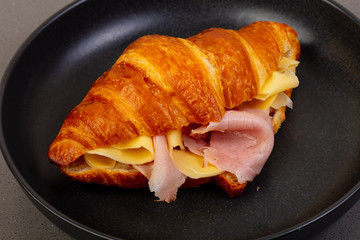 Croissant with ham