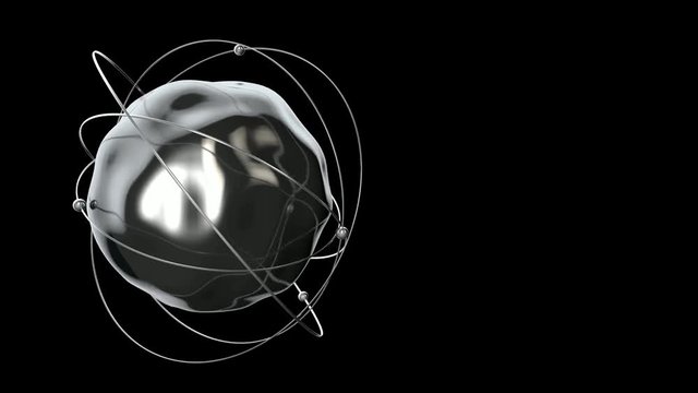 3D animation of the atomic structure of metal.