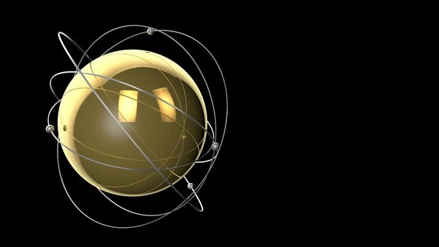 3D animation of the atomic structure of metal.