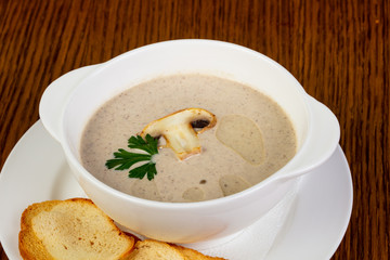 Fototapeta na wymiar Mushroom cream soup