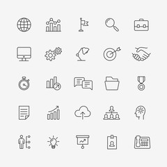 set of linear icons for businnes, tecnology, website, web and mobile