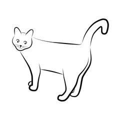 Silhouette cat. Isolated sign of a cat on a white background. Symbol cat. Vector illustration