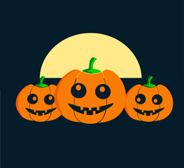 Orange pumpkin. Halloween. Vector illustration.