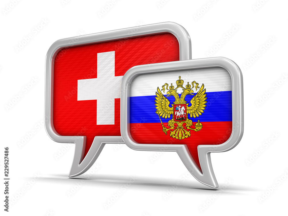 Poster speech bubbles with flags. image with clipping path