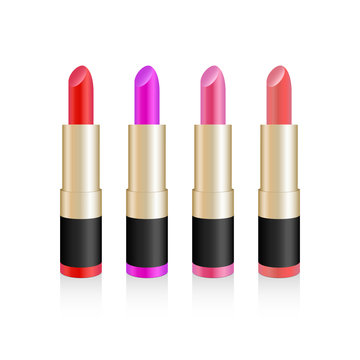 Set of color lipsticks. Illustration isolated on background. Graphic concept for your design