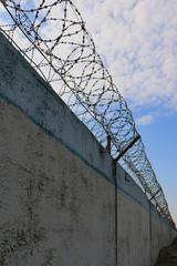 wall with barbed wire