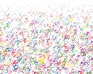 Festival pattern with color round glitter, confetti, serpentine. Bright background  for party invites, wedding, cards