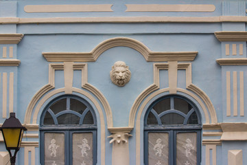 Details of an old house in the historic centre of City Of Goias. These buildings are located in public square.