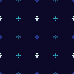 Fototapeta na wymiar Knitted Norwegian snowflakes. Seamless vector background. Folk motives. Winter pattern. Can be used for wallpaper, textile, invitation card, wrapping, web page background.