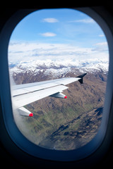 New Zealand's South Island, aerial view from commercial airplane