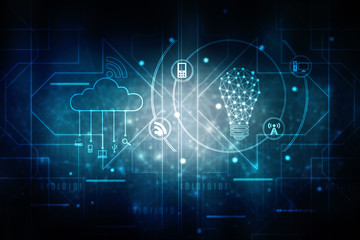 
bulb future technology, innovation background, creative idea concept 