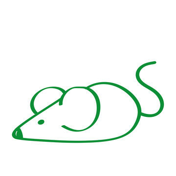 Handgezeichnete Maus in grün