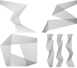 polygon lines form angle ribbon design element effect 3d25