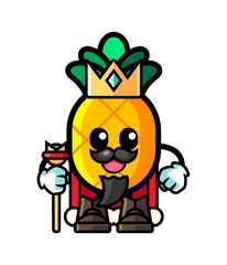 Pineapple king mascot cartoon illustration