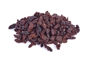 Dried raisins   isolated on white background