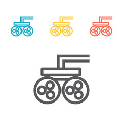 Eyesight measurement. Optical instrument line icon. Vector sign.