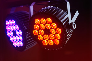 LED lighting equipment, LED forstage professional lighting device colored. Led lights for  disco