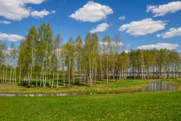 Obraz premium View to the water canal and lake.