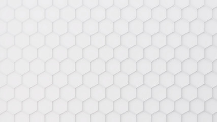3d Render - white Hexagon Background