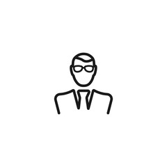 businessman with glasses line icon