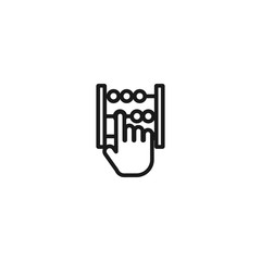 Abacus with hand line icon
