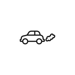 smoke from car line icon. symbol of ecology