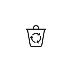 line garbage bin icon. symbol of ecology