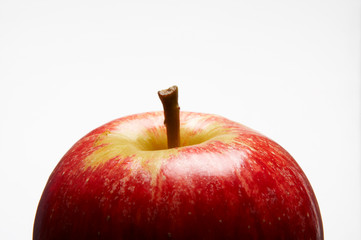 FRESH RED APPLE ON WHITE BACKGROUND