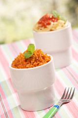 AL FRESCO ITALIAN RICE AND PASTA WITH TOMATO AND BASIL SAUCE