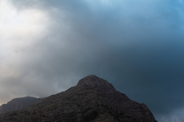 Mountain top filled with clouds, ras al Khaimah