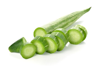 Snake gourd over white background