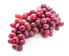 Fresh sweet grapes on white background