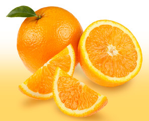 ORANGES ON GRAD BACKGROUND