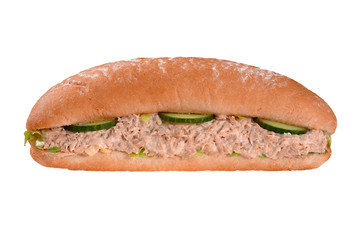 TUNA AND CUCUMBER SANDWICH IN BREAD ROLL