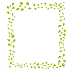 Leafs frame for decoration for web and print illsutration . Vecotor cartoon spring green leaves.