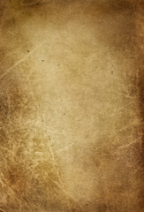 Old yellowed and stained sheet of paper