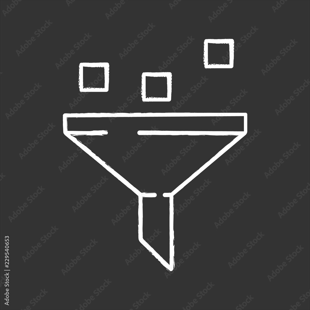 Poster data filtering system chalk icon