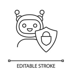 Secured chatbot linear icon