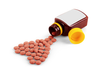Assorted pharmaceutical medicine pills, tablets and capsules for the treatment of heart disease....