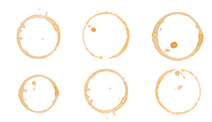 Coffee cup rings isolated on a white background set