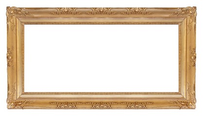 Golden frame for paintings, mirrors or photo