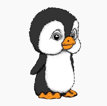a cartoon penguin. Vector illustration