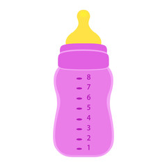 Bottles. Vector illustration, eps 10. Bottle for the girl in pink color.