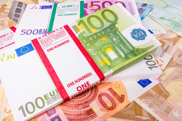 euro banknote as background
