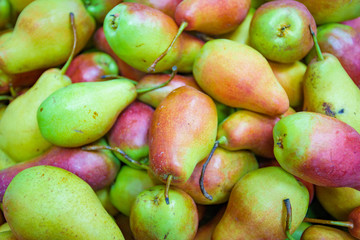fresh pears  as background
