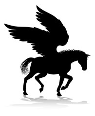 A Pegasus silhouette mythological winged horse graphic