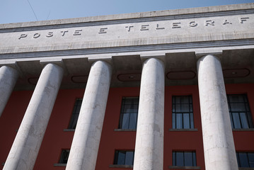Palermo, Italy - September 06, 2018 : View of Poste and Telegrafi palazzo