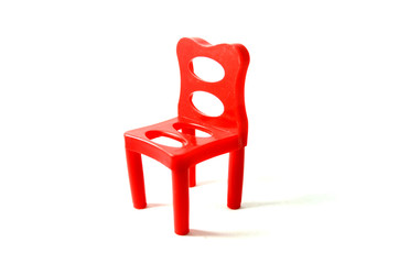Red chair on white background